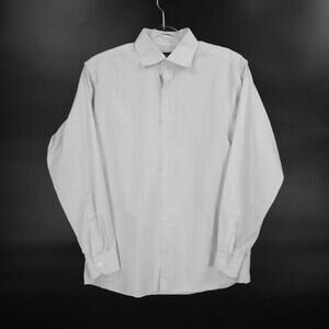 Proper Cloth Shirt‎ Mens Large Gray Blue Plaid Button Down Dress Work Classic